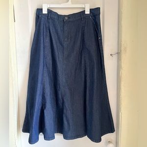 Southern Lady Vintage Denim Maxi Skirt Size 16